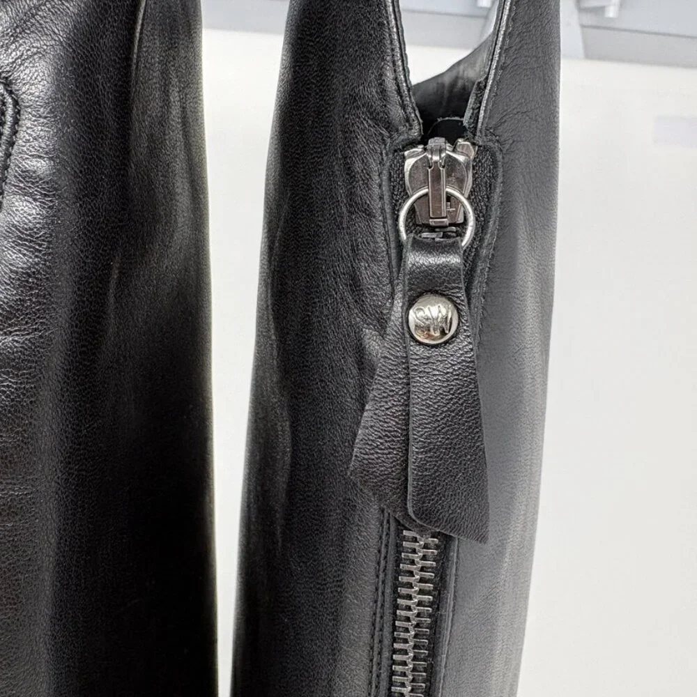 Stuart Weitzman Sohot Pointed Toe Tall Leather Boots Black Size 11.5 - Picture 7 of 16